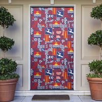Kiribati Tekeraoi n te Kiritimati Door Cover Pacific Patchwork Xmas Vibes - Polynesian Pride