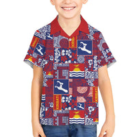 Kiribati Tekeraoi n te Kiritimati Family Matching Long Sleeve Bodycon Dress and Hawaiian Shirt Pacific Patchwork Xmas Vibes - Polynesian Pride