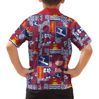 Kiribati Tekeraoi n te Kiritimati Family Matching Off Shoulder Maxi Dress and Hawaiian Shirt Pacific Patchwork Xmas Vibes LT9 - Polynesian Pride