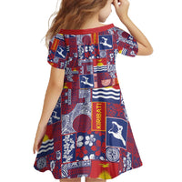 Kiribati Tekeraoi n te Kiritimati Family Matching Tank Maxi Dress and Hawaiian Shirt Pacific Patchwork Xmas Vibes - Polynesian Pride