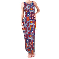 Kiribati Tekeraoi n te Kiritimati Family Matching Tank Maxi Dress and Hawaiian Shirt Pacific Patchwork Xmas Vibes - Polynesian Pride