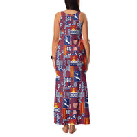 Kiribati Tekeraoi n te Kiritimati Family Matching Tank Maxi Dress and Hawaiian Shirt Pacific Patchwork Xmas Vibes - Polynesian Pride