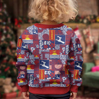 Kiribati Tekeraoi n te Kiritimati Kid Ugly Christmas Sweater Pacific Patchwork Xmas Vibes - Polynesian Pride