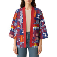 Kiribati Tekeraoi n te Kiritimati Kimono Pacific Patchwork Xmas Vibes - Polynesian Pride