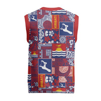 Kiribati Tekeraoi n te Kiritimati Christmas Knitted V-Neck Vest Pacific Patchwork Xmas Vibes - Polynesian Pride