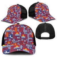 Kiribati Tekeraoi n te Kiritimati Mesh Trucker Cap Pacific Patchwork Xmas Vibes - Polynesian Pride