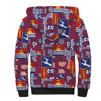Kiribati Tekeraoi n te Kiritimati Sherpa Hoodie Pacific Patchwork Xmas Vibes - Polynesian Pride