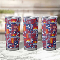Kiribati Tekeraoi n te Kiritimati Tumbler Cup Pacific Patchwork Xmas Vibes - Polynesian Pride