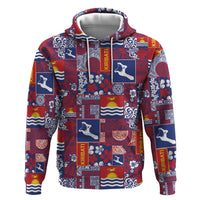 Kiribati Tekeraoi n te Kiritimati Zip Hoodie Pacific Patchwork Xmas Vibes - Polynesian Pride