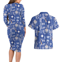 Marshall Islands Merry Christmas Couples Matching Long Sleeve Bodycon Dress and Hawaiian Shirt Pacific Patchwork Xmas Vibes LT9 - Polynesian Pride