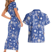 Marshall Islands Merry Christmas Couples Matching Short Sleeve Bodycon Dress and Hawaiian Shirt Pacific Patchwork Xmas Vibes LT9 - Polynesian Pride