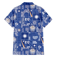 Marshall Islands Merry Christmas Family Matching Off The Shoulder Long Sleeve Dress and Hawaiian Shirt Pacific Patchwork Xmas Vibes LT9 - Polynesian Pride