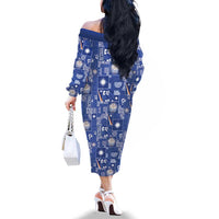 Marshall Islands Merry Christmas Family Matching Off The Shoulder Long Sleeve Dress and Hawaiian Shirt Pacific Patchwork Xmas Vibes LT9 - Polynesian Pride