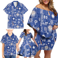 Marshall Islands Merry Christmas Family Matching Off Shoulder Short Dress and Hawaiian Shirt Pacific Patchwork Xmas Vibes LT9 - Polynesian Pride
