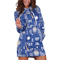 Marshall Islands Merry Christmas Hoodie Dress Pacific Patchwork Xmas Vibes - Polynesian Pride