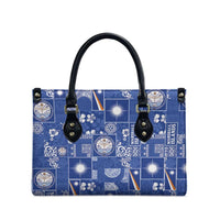 Marshall Islands Merry Christmas Leather Bag Pacific Patchwork Xmas Vibes - Polynesian Pride