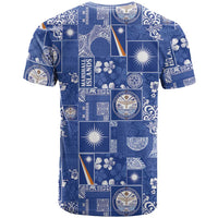 Marshall Islands Merry Christmas T Shirt Pacific Patchwork Xmas Vibes - Polynesian Pride