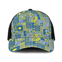 Palau Ungil Kurismas Baseball Net Cap Pacific Patchwork Xmas Vibes LT9 One Size Black Green - Polynesian Pride