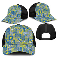 Palau Ungil Kurismas Baseball Net Cap Pacific Patchwork Xmas Vibes LT9 - Polynesian Pride