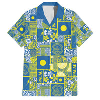Palau Ungil Kurismas Family Matching Long Sleeve Bodycon Dress and Hawaiian Shirt Pacific Patchwork Xmas Vibes LT9 Dad's Shirt - Short Sleeve Green - Polynesian Pride