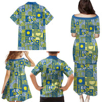 Palau Ungil Kurismas Family Matching Puletasi and Hawaiian Shirt Pacific Patchwork Xmas Vibes LT9 - Polynesian Pride