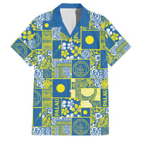 Palau Ungil Kurismas Family Matching Short Sleeve Bodycon Dress and Hawaiian Shirt Pacific Patchwork Xmas Vibes LT9 Dad's Shirt - Short Sleeve Green - Polynesian Pride