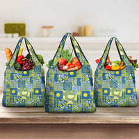 Palau Ungil Kurismas Grocery Bag Pacific Patchwork Xmas Vibes - Polynesian Pride