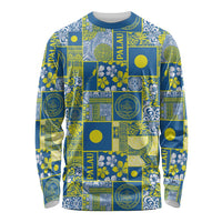 Palau Ungil Kurismas Long Sleeve Shirt Pacific Patchwork Xmas Vibes - Polynesian Pride