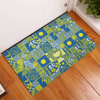 Palau Ungil Kurismas Rubber Doormat Pacific Patchwork Xmas Vibes - Polynesian Pride