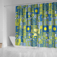 Palau Ungil Kurismas Shower Curtain Pacific Patchwork Xmas Vibes - Polynesian Pride