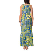 Palau Ungil Kurismas Tank Maxi Dress Pacific Patchwork Xmas Vibes LT9 - Polynesian Pride