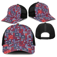 Red Samoa Manuia Le Kerisimasi Baseball Net Cap Pacific Patchwork Xmas Vibes LT9 - Polynesian Pride