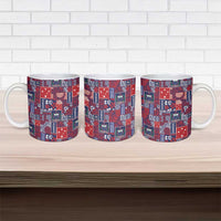 Red Samoa Manuia Le Kerisimasi Ceramic Mug Pacific Patchwork Xmas Vibes - Polynesian Pride