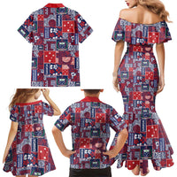 Red Samoa Manuia Le Kerisimasi Family Matching Mermaid Dress and Hawaiian Shirt Pacific Patchwork Xmas Vibes LT9 - Polynesian Pride
