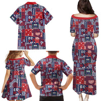 Red Samoa Manuia Le Kerisimasi Family Matching Puletasi and Hawaiian Shirt Pacific Patchwork Xmas Vibes LT9 - Polynesian Pride