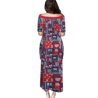 Red Samoa Manuia Le Kerisimasi Family Matching Puletasi and Hawaiian Shirt Pacific Patchwork Xmas Vibes LT9 - Polynesian Pride