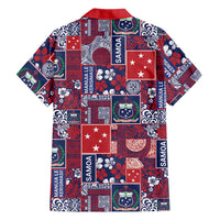 Red Samoa Manuia Le Kerisimasi Family Matching Short Sleeve Bodycon Dress and Hawaiian Shirt Pacific Patchwork Xmas Vibes LT9 - Polynesian Pride