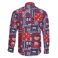 Red Samoa Manuia Le Kerisimasi Family Matching Summer Maxi Dress and Hawaiian Shirt Pacific Patchwork Xmas Vibes - Polynesian Pride