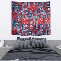Red Samoa Manuia Le Kerisimasi Tapestry Pacific Patchwork Xmas Vibes - Polynesian Pride