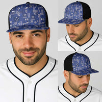 Blue Samoa Manuia Le Kerisimasi Baseball Net Cap Pacific Patchwork Xmas Vibes - Polynesian Pride