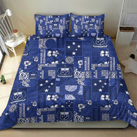 Blue Samoa Manuia Le Kerisimasi Bedding Set Pacific Patchwork Xmas Vibes - Polynesian Pride