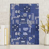 Blue Samoa Manuia Le Kerisimasi Canvas Wall Art Pacific Patchwork Xmas Vibes - Polynesian Pride