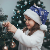 Blue Samoa Manuia Le Kerisimasi Christmas Santa Hat Pacific Patchwork Xmas Vibes - Polynesian Pride