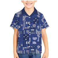 Blue Samoa Manuia Le Kerisimasi Family Matching Mermaid Dress and Hawaiian Shirt Pacific Patchwork Xmas Vibes - Polynesian Pride