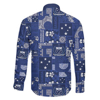 Blue Samoa Manuia Le Kerisimasi Family Matching Puletasi and Hawaiian Shirt Pacific Patchwork Xmas Vibes - Polynesian Pride