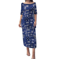 Blue Samoa Manuia Le Kerisimasi Family Matching Puletasi and Hawaiian Shirt Pacific Patchwork Xmas Vibes - Polynesian Pride