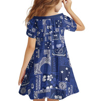 Blue Samoa Manuia Le Kerisimasi Family Matching Tank Maxi Dress and Hawaiian Shirt Pacific Patchwork Xmas Vibes LT9 - Polynesian Pride