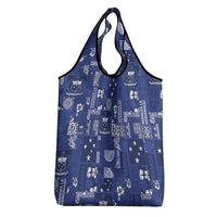 Blue Samoa Manuia Le Kerisimasi Grocery Bag Pacific Patchwork Xmas Vibes - Polynesian Pride