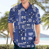 Blue Samoa Manuia Le Kerisimasi Hawaiian Shirt Pacific Patchwork Xmas Vibes - Polynesian Pride