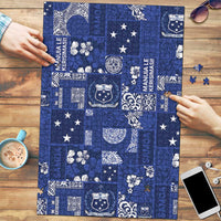 Blue Samoa Manuia Le Kerisimasi Puzzle Pacific Patchwork Xmas Vibes - Polynesian Pride